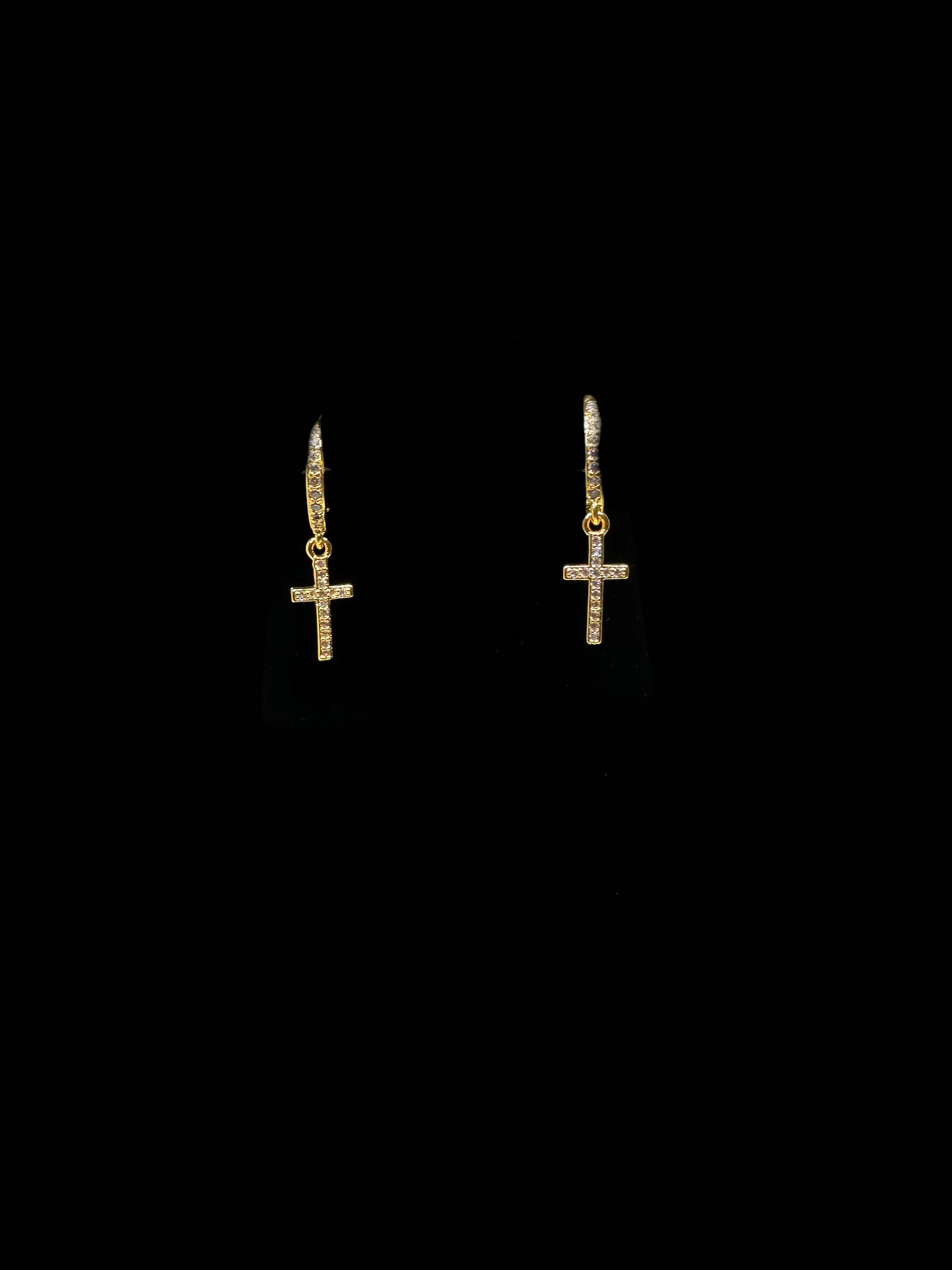 Gold Cross Earrings