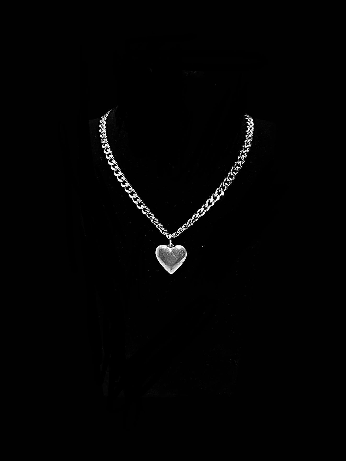 Platinum Heart Pendant Necklace