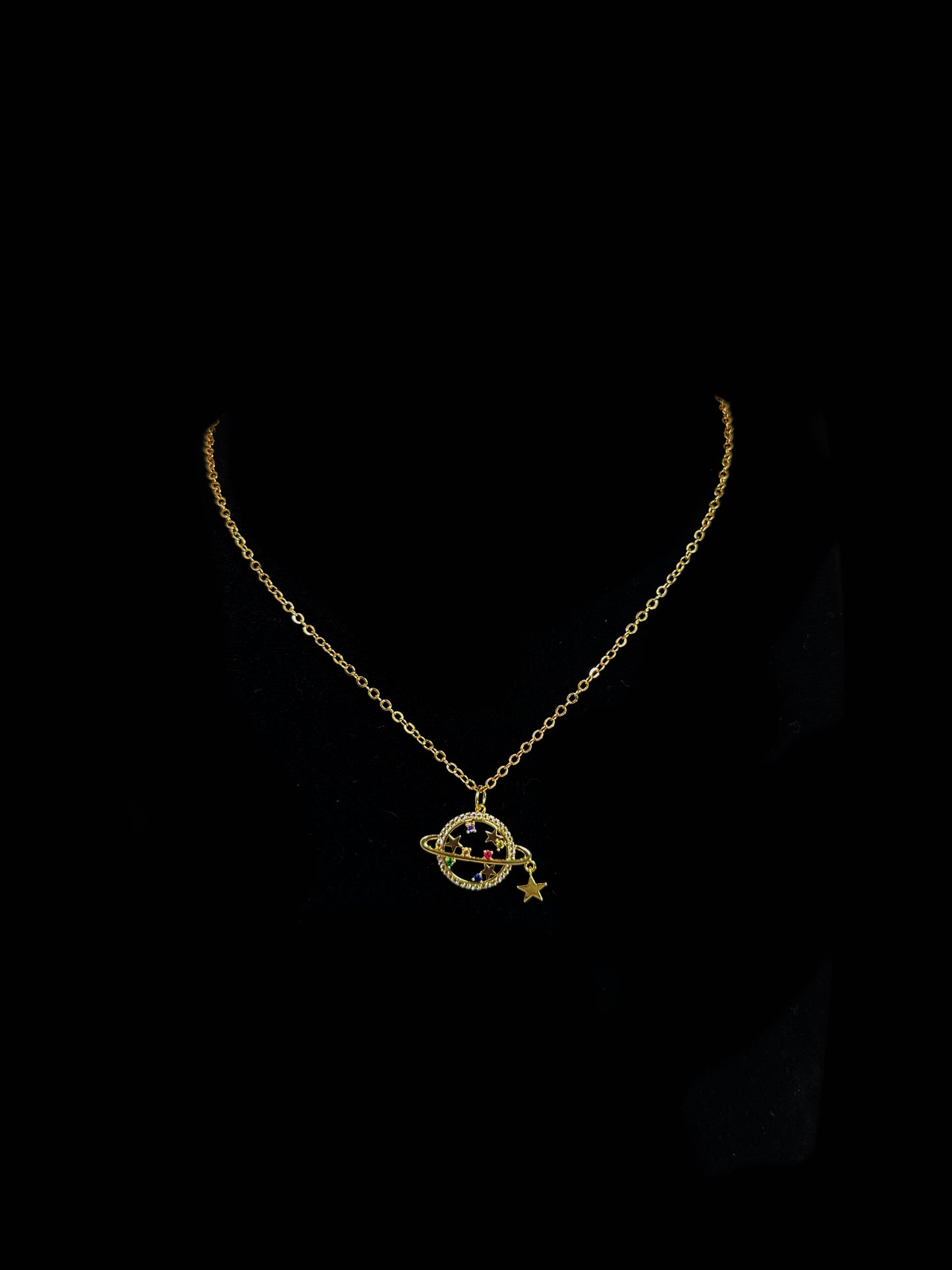 Gold Saturn Necklace